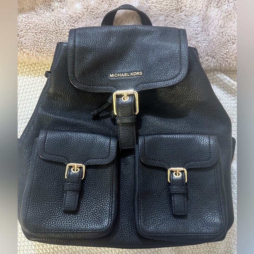Authentic Black Leather Backpack - image 1